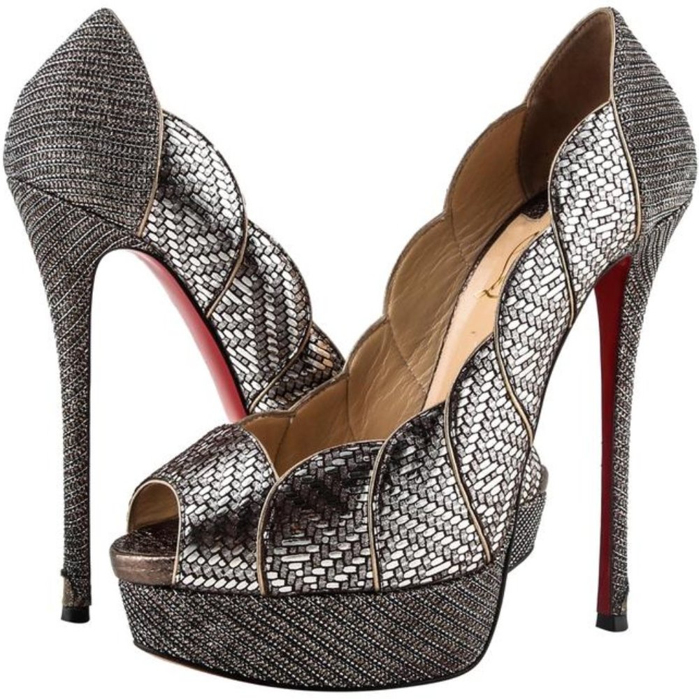 Christian Louboutin Glitter Heels Size 4.5!!